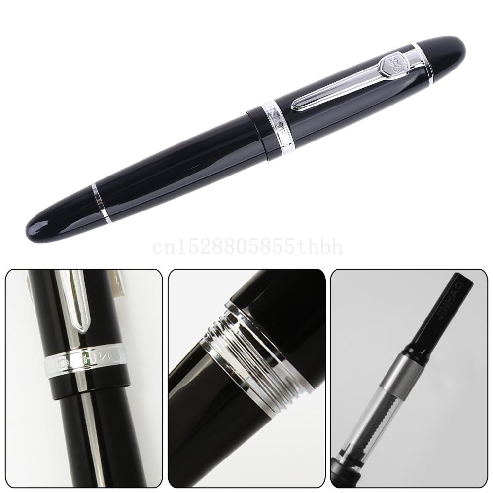 delicado fuente pluma Jinhao 159 negro y plata M pluma estilográfica de . Exclusivo.