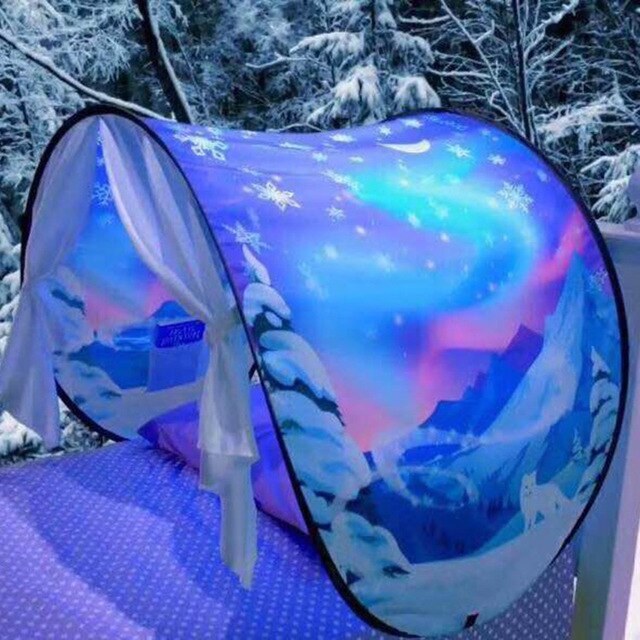 Kind Opvouwbare Droom Bed Tenten Met Opslag Pocket Baby Dream Bed Tent Op Bed Klamboe Tent Baby Room Decor as Seen On Tv: Winter Wonderland