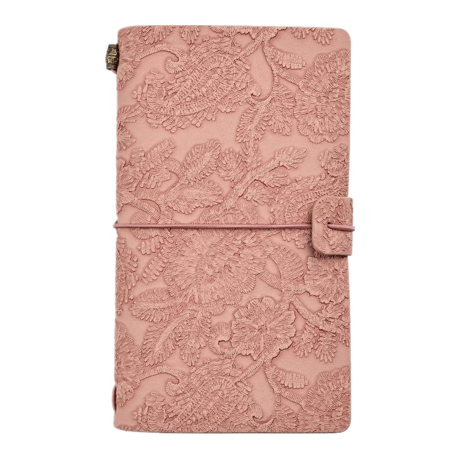 A6 Refillable Planner Leather Travel Journal Notebook-Embossed Pocket Diary for Girls,Women,Mom, Daughter (192 Pages): A6-Pink