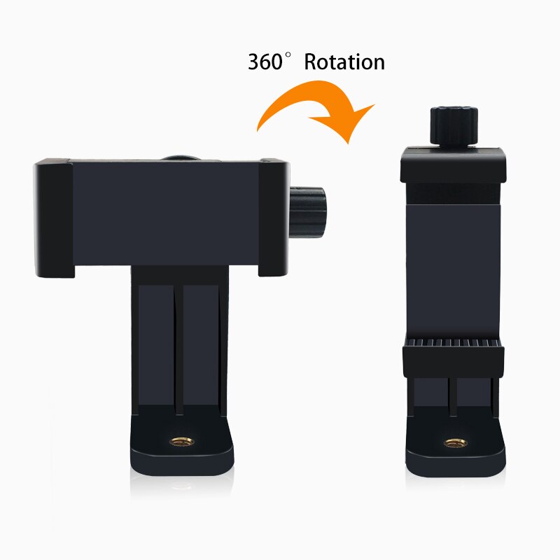Supporto per Clip per telefono cellulare con attacco a treppiede universale con foro filettato 1/4 supporto per treppiede con rotazione 360 per iPhone Xplus Samsung Xiaomi Huawei