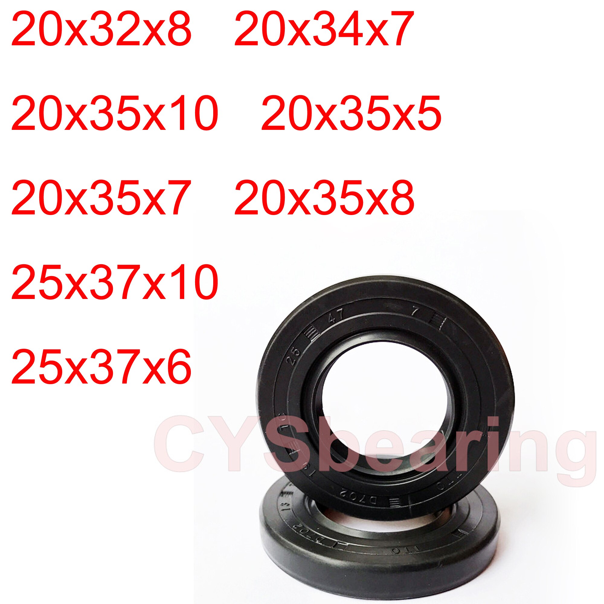 2pc retenes TC NBR sello de aceite de nitrilo del eje esqueleto Junta Radial 20x32x8 20x34x20x35x10x20x35x5 20x35x7 20x35x8 20x37x10mm