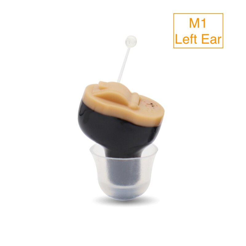 Mini CIC Hearing Aid Invisible Hearing Aids Sound Amplifier Shopping: M1 Black Left