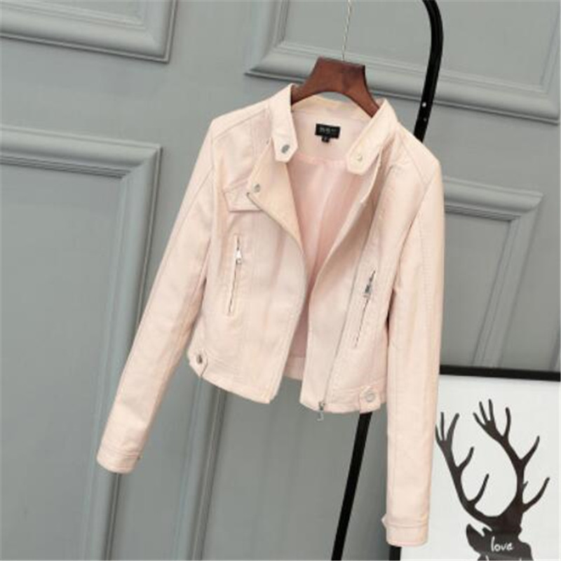 Lika S-XXL Neue Frühjahr Helle Farben Gute Damen Grundlegende Straße Frauen Kurze PU Leder Jacke FREIES Zubehör