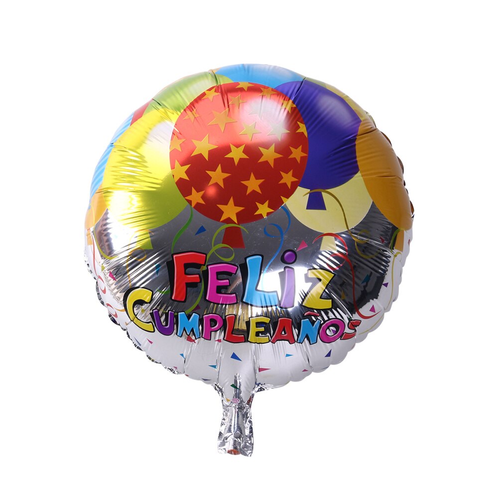 18 Inch Round Shape Spanish Happy Birthday Foil Balloon Party Mylar Balloons for Birthday Party Decoration (1): 4