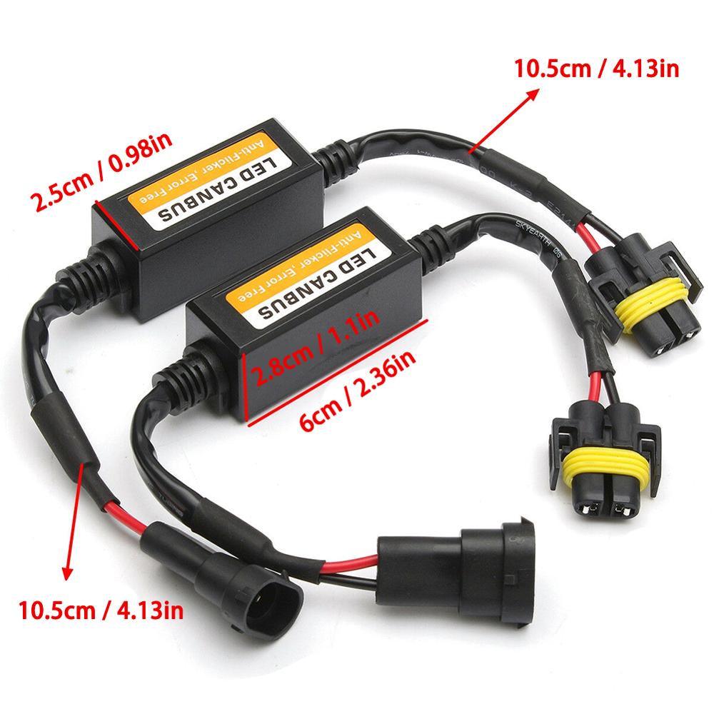 2x H11 faro LED Canbus Anti parpadeo libre de Error cancelador de resistencia decodificador Canbus cableado adaptador de descodificador arnés luz Decod