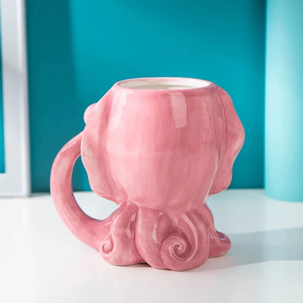 Grappige Roze Octopus Keramische Mok Koffie Met Tentakel Handvat, Craft 3D Koffie Mokken, unieke Voor Vrienden,
