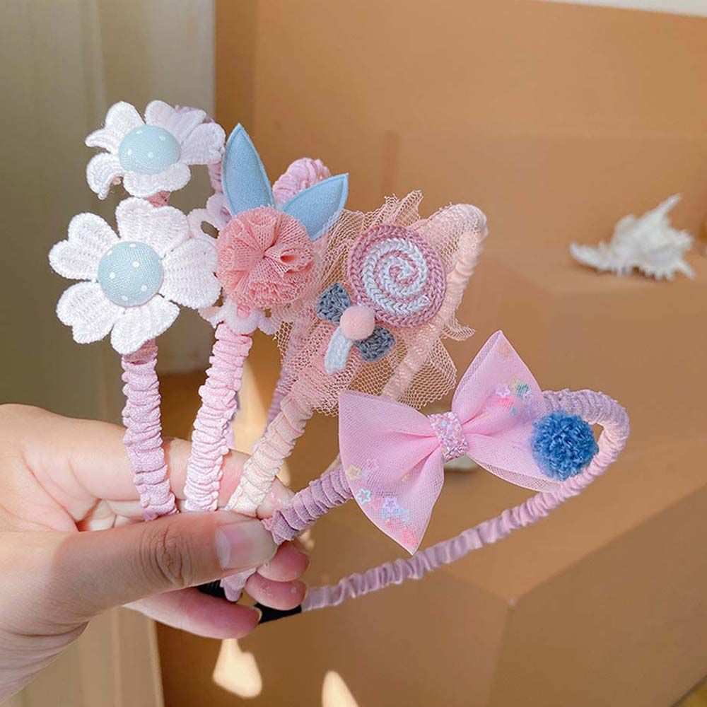 Diademas con lazo de flores para niña, bandanas de estilo coreano, cinta para el pelo con pliegues, diadema