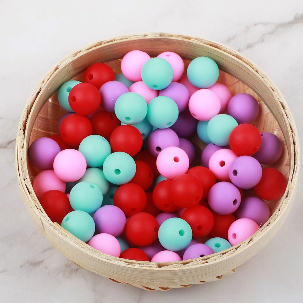 TYRY.HU 200PCS Silikon Perlen 12mm Kauen Zahnen Halskette Perlen Food Grade Silikon Zahnen Perlen BPA FREI