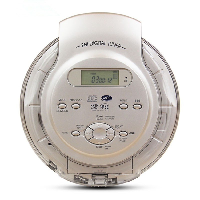 Portable CD player walkman system music shockproof LCD display 3.5 mm audio jack headset CD-R-RW disc Play console