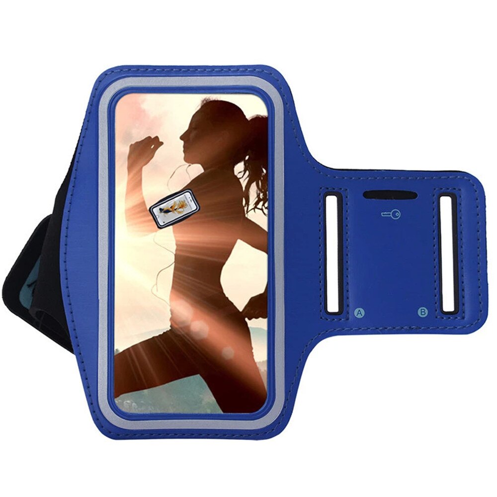 Para Huawei Nova 2 Plus brazaletes para teléfonos móviles gimnasio Running brazalete deportivo para Huawei Nova 2 brazalete ajustable Fundas protectoras: Azul