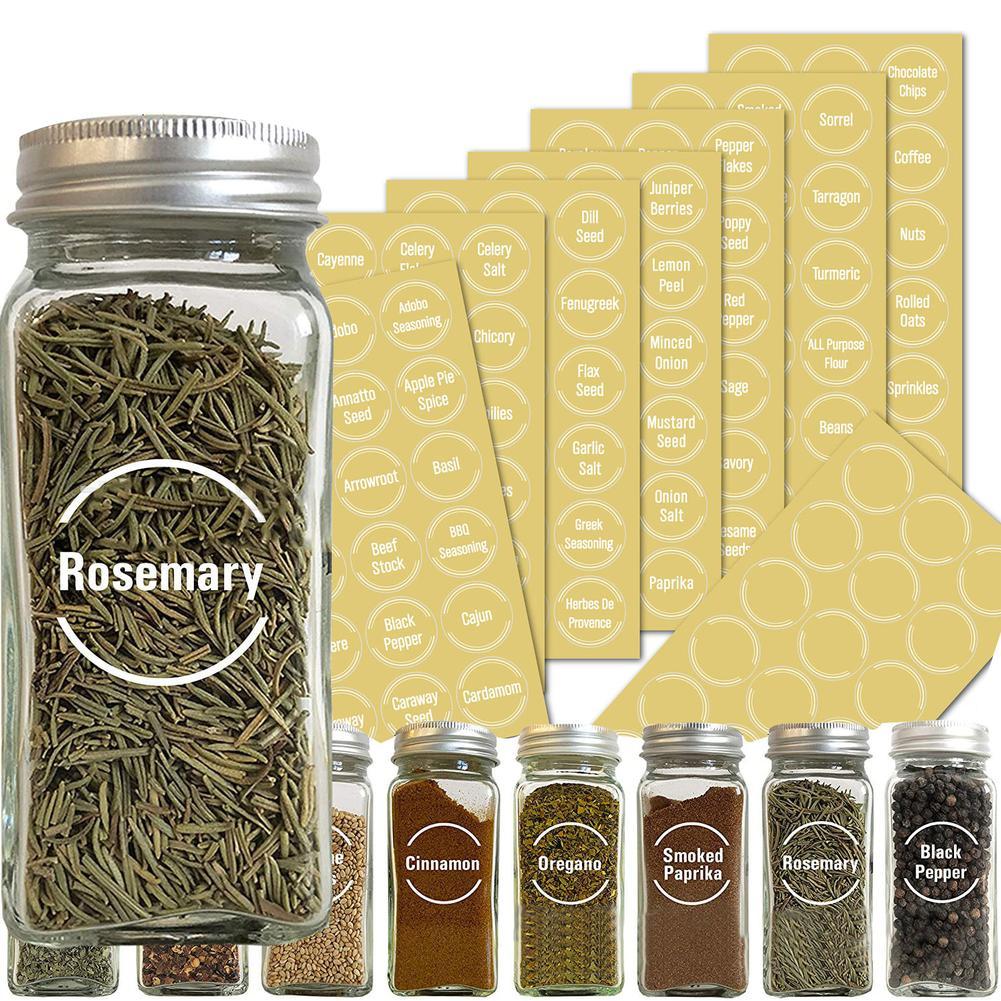 8 sheets 144pcs Kitchen Jars Bottle Container Label Clear Food Label Can Box On Item Mark Stickers Various Storgae X8I1