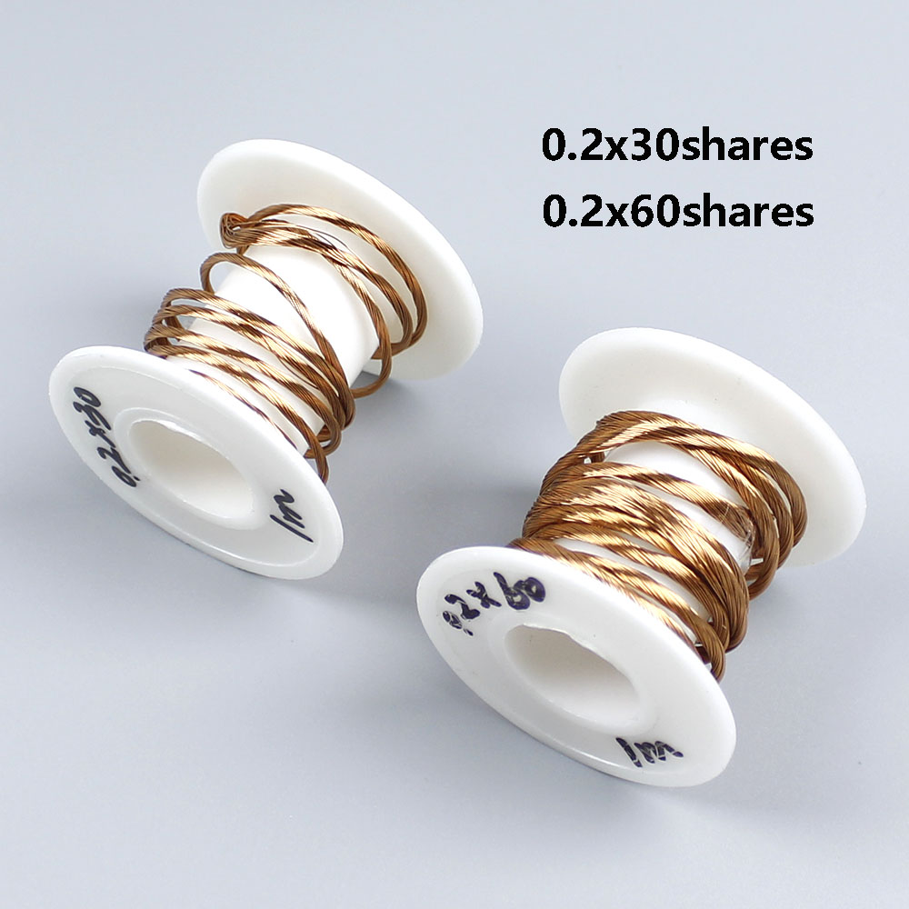 0.2x30 0.2x50 0.2x60 0.2x80 0.2x100 0.2x200 Strands Litz Wire 0.2mm Polyurethane Enameled Round Copper Stranded Wire