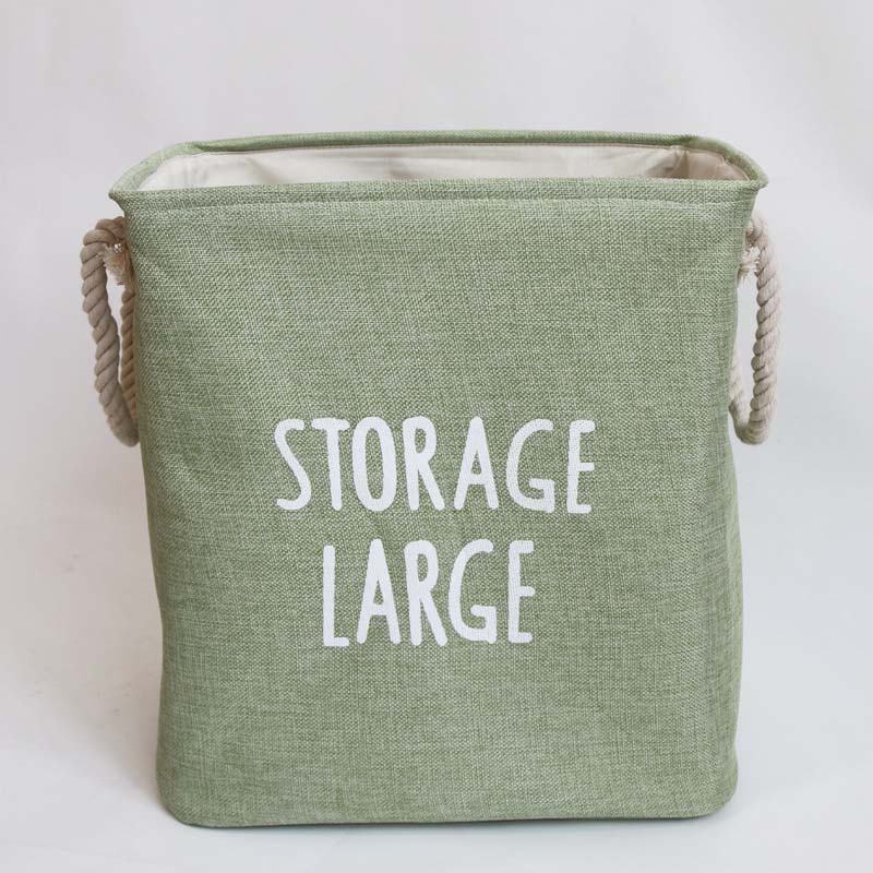 Cesta grande de lino y algodón para la colada, cesto plegable para ropa sucia, organizador de almacenamiento duradero, juguetes de habitación para niños, 2 tamaños: Type2 green
