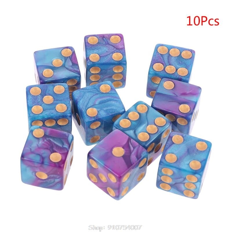 10pcs/set Number 16 Square Polyhedral Dices Beads Number Dials Desktop Table Board Games O28 20: 3