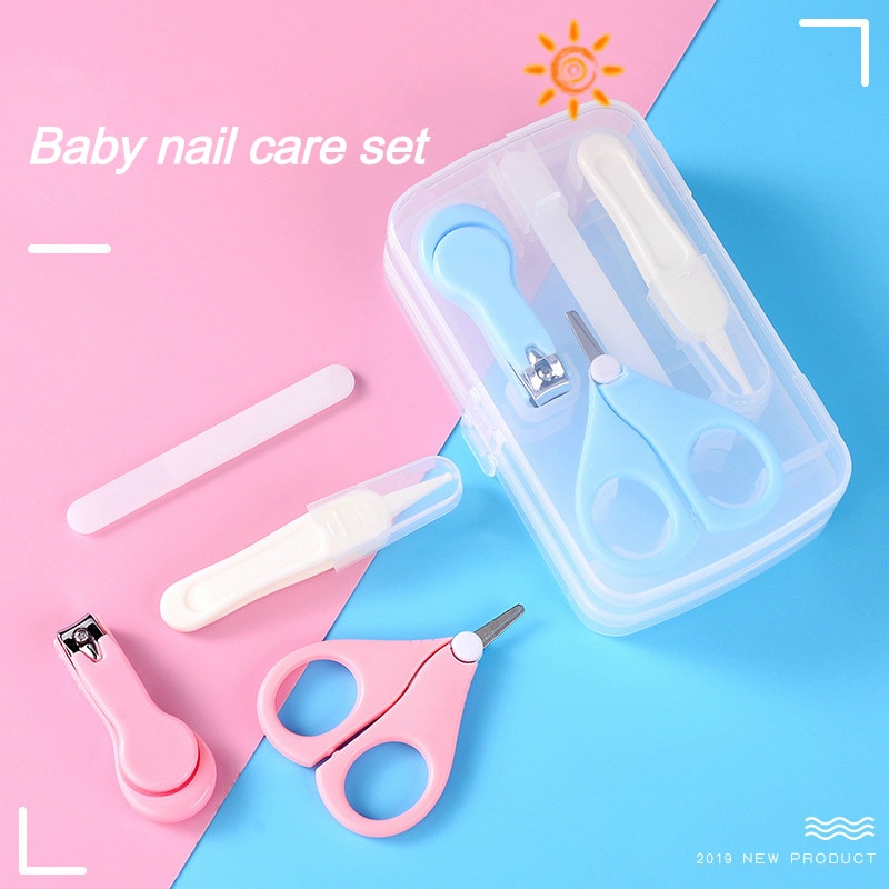 Baby nagel schere vier-stück Baby sicherheit nagel knipser Kleinkind nagel datei kombination einstellen multi-farbe wahl nagel pflege liefert