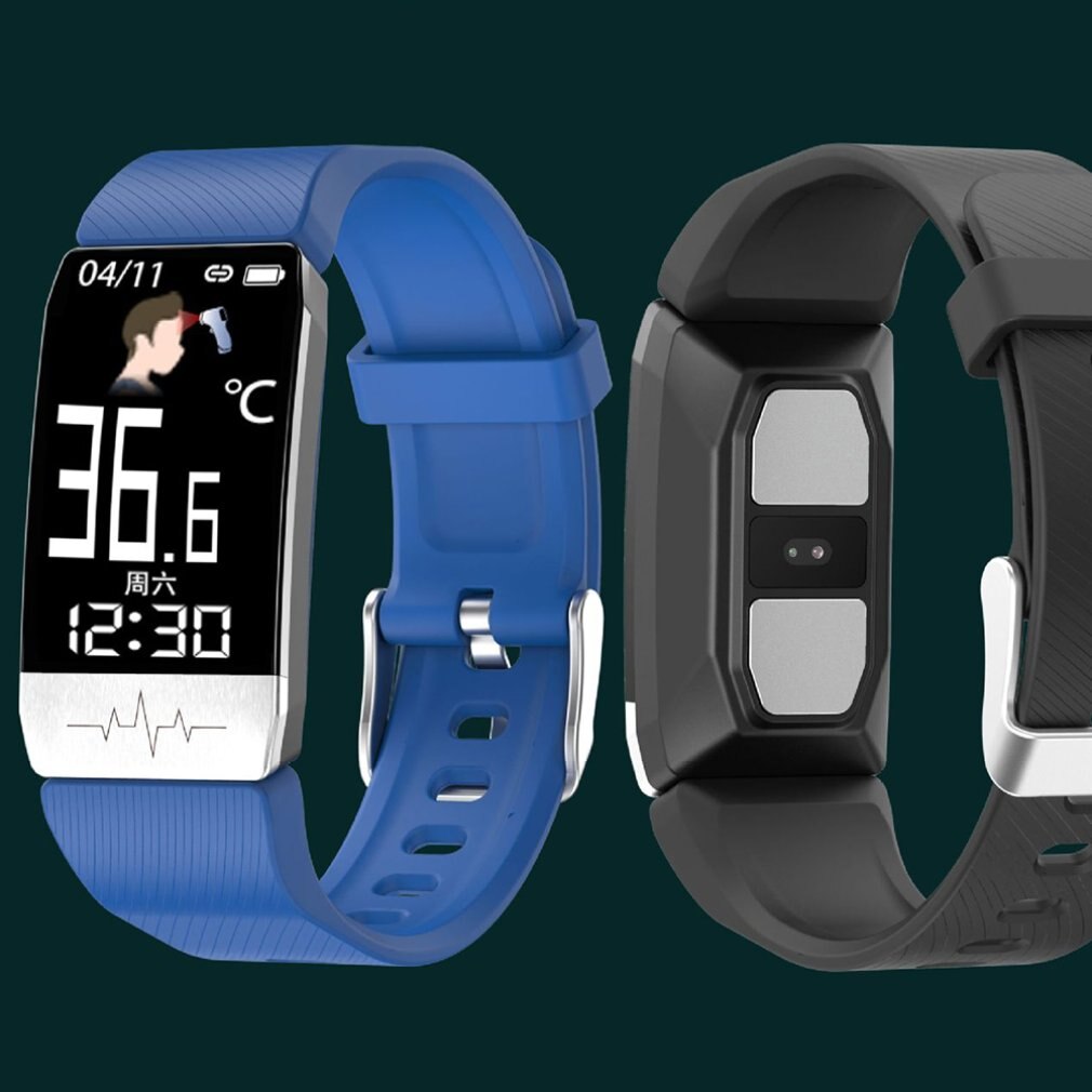 T1 Temperatuur Meting Smart Watch Ecg Bloed Zuurstof Monitoring Multi-Sport Real-Time Temperatuur IP67 Waterdicht