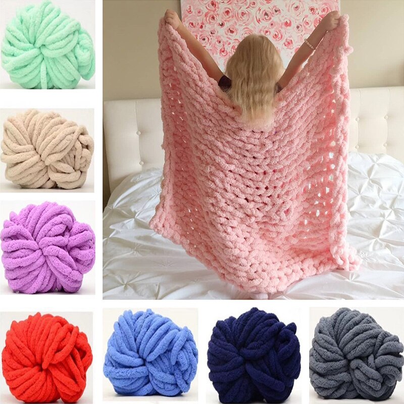 Lana ciniglia in velluto di peluche spesso super morbido e volumoso, maglia calda, filato tutto'uncinetto, coperta fai da te, sciarpa, 250 g * 2 pezzi = 500 g