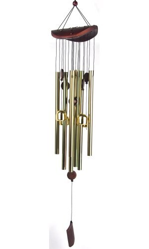 Chinese Lucky Hand Lichtmetalen Tuned 28 Inch Windgong Met Golden Bells Voor Kamer Tuin Gordijnen Decoratie