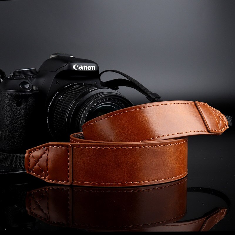 Courroie d'épaule en cuir pour appareil photo reflex numérique pour Canon EOS rebelle SL2 SL1 T100 T7 T7i T6i T6s T6 T5i T5 T4i T3i T3 T2i T1i XT: Brown