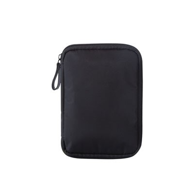 Small Casual Clutch Wallets Nylon Double Zipper Travel Men Passports ID Cards Holder Organizer: Black size S