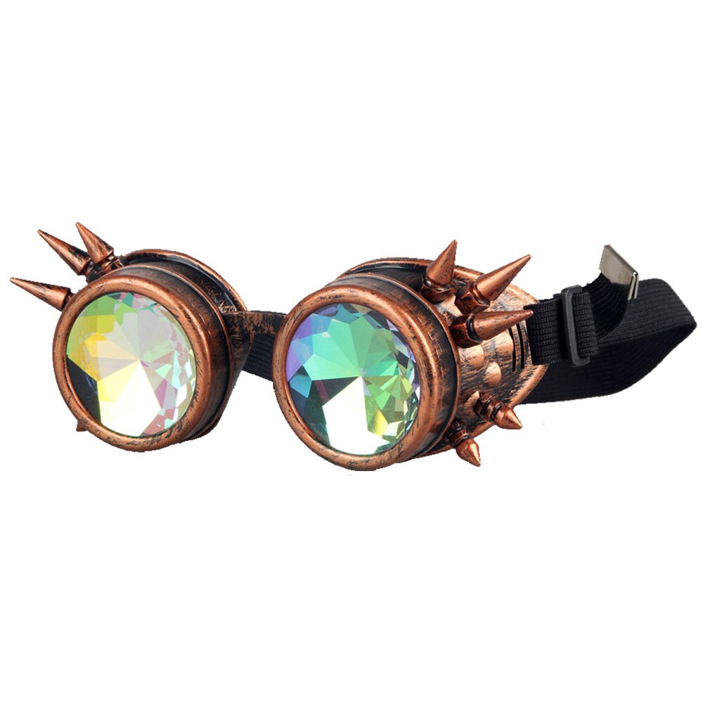 Multicolor Steampunk Goggle Glasses Welding Punk Spiked Gothic Cosplay: Red