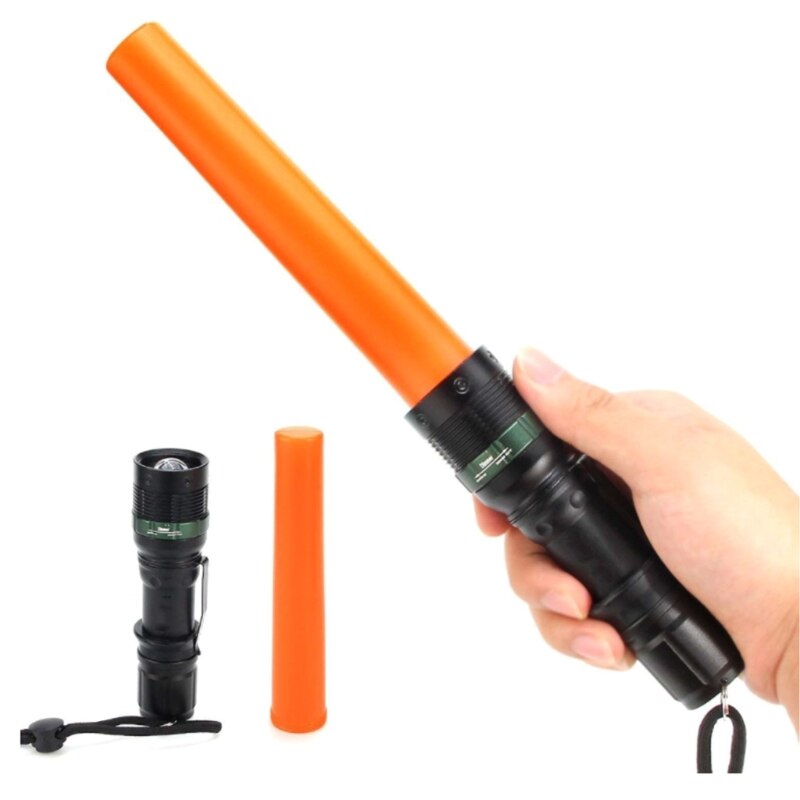 LED Flashlight Red Flashing Signal Wand Rechargeable Flashlight For Depot/Traffic/Parking/Security/Kids Safety/Security