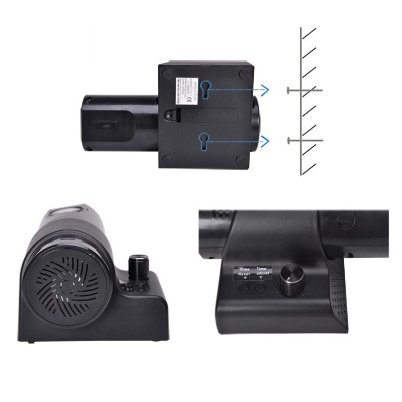 LED Projektion Klassische Zifferblatt Fernbedienung Uhr sub Tieftöner Zimmer 360 Grad Drehung Niedrigen Temperatur Kalt Licht Energie sparen Uhr