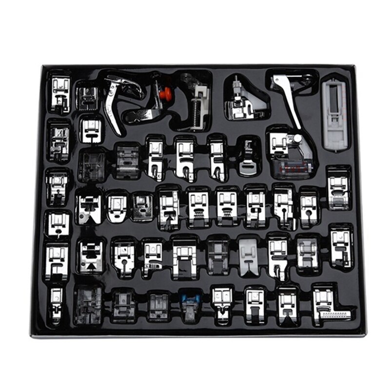 48Pcs/Set Sewing Machine Presser Foot Press for Brother Singer Kit Braiding Blind Stitch OverLock Zipper Ruler Parts