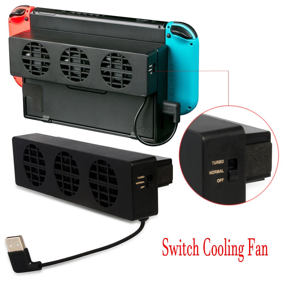 Voor Nintendo Switch Dock Station Externe Koeler, usb Koelventilator Ns Originele Stand Game Console Dock Cooler Met 3-Fan Usb