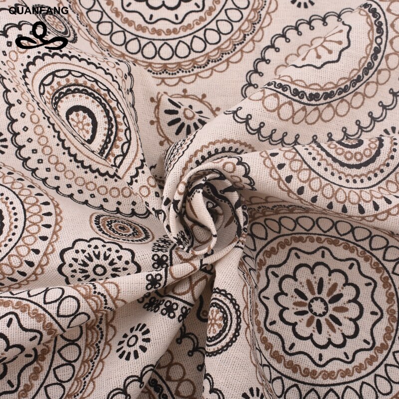 QUANFANG circular pattern, printed cotton quilted quilting, sewing, DIY, sofa/table, fabric furniture half meter