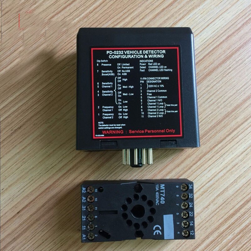 AC110v PD232 dual channel induction car loop detector sensor for motor protection door parking system