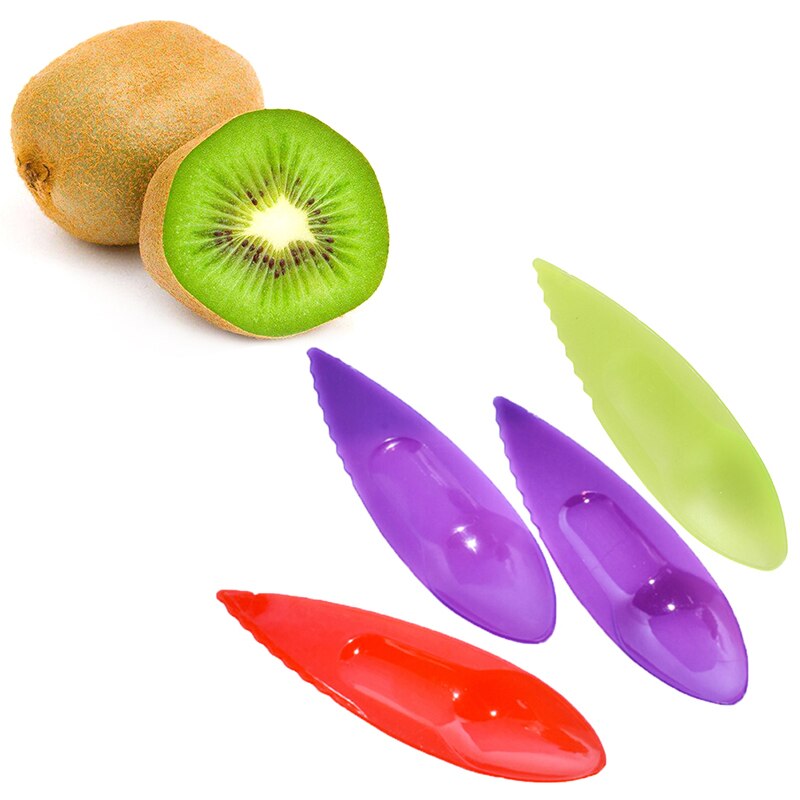5 st plast kiwi sked kiwi gräv scoop grönsak frukt kniv skärare skalare fräs köksredskap skalare scoop cutter godis färg