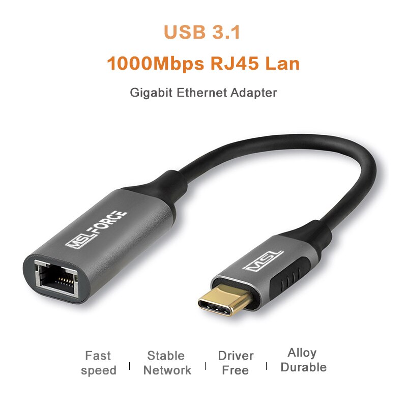 Adaptateur RJ45 Gigabit USB-C, 1000Mbps, avec alimentation Passthrough PD100W, pour ChromeCast, avec Ethernet Google TV: RJ 45 1000MBPS
