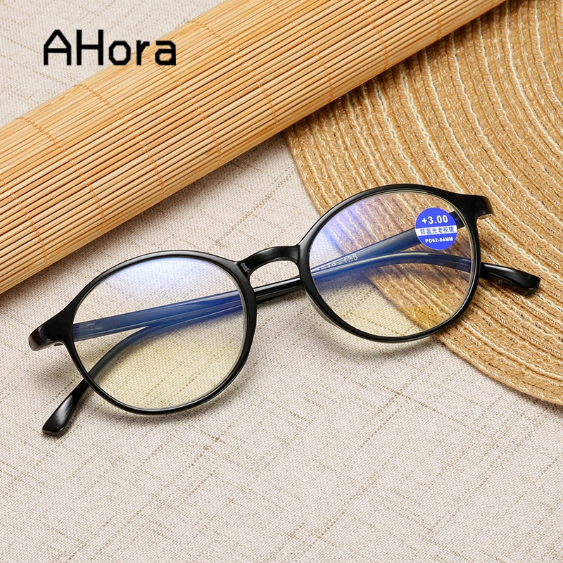 Ahora Klassieke Zwarte Ronde Leesbril Ultralight Presbyopie Brillen Voor Vrouwen & Mannen Hyperopie Bril Unisex
