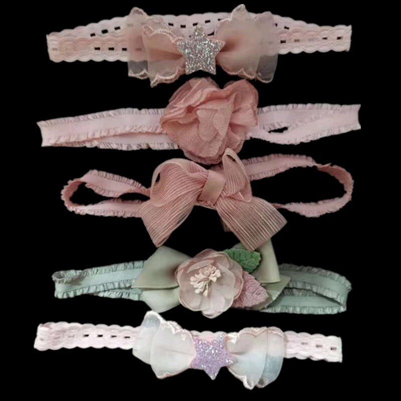 3 pz/lotto dolce neonata fasce pizzo fiore corona arco infantile bambini fascia per capelli principessa neonato accessori per capelli fascia