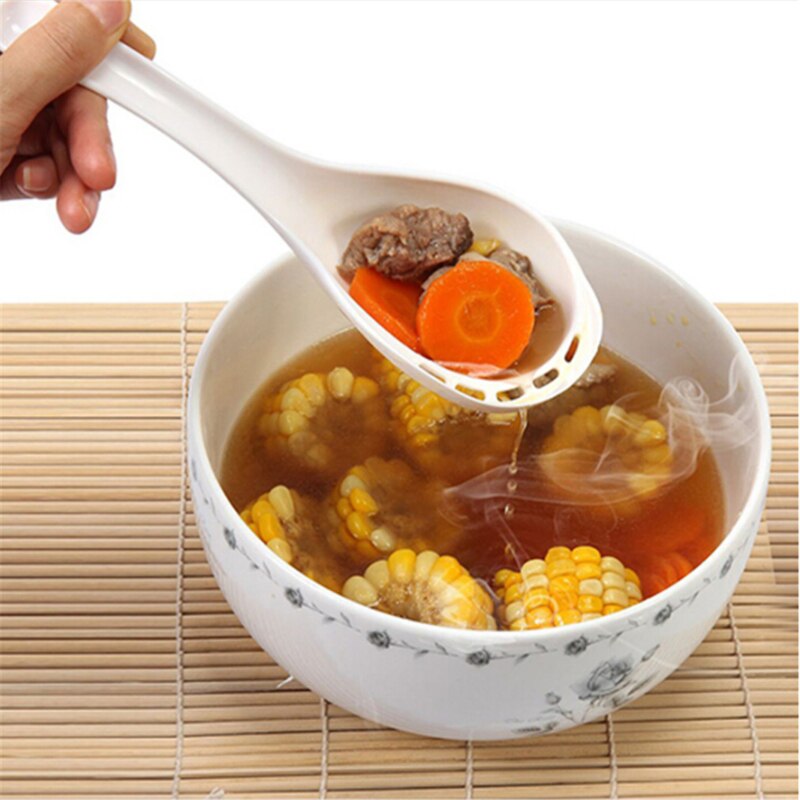 1 cuchara de sopa con mango largo de doble uso, cuchara para servir sopa, cuchara grande, cuchara de cocina
