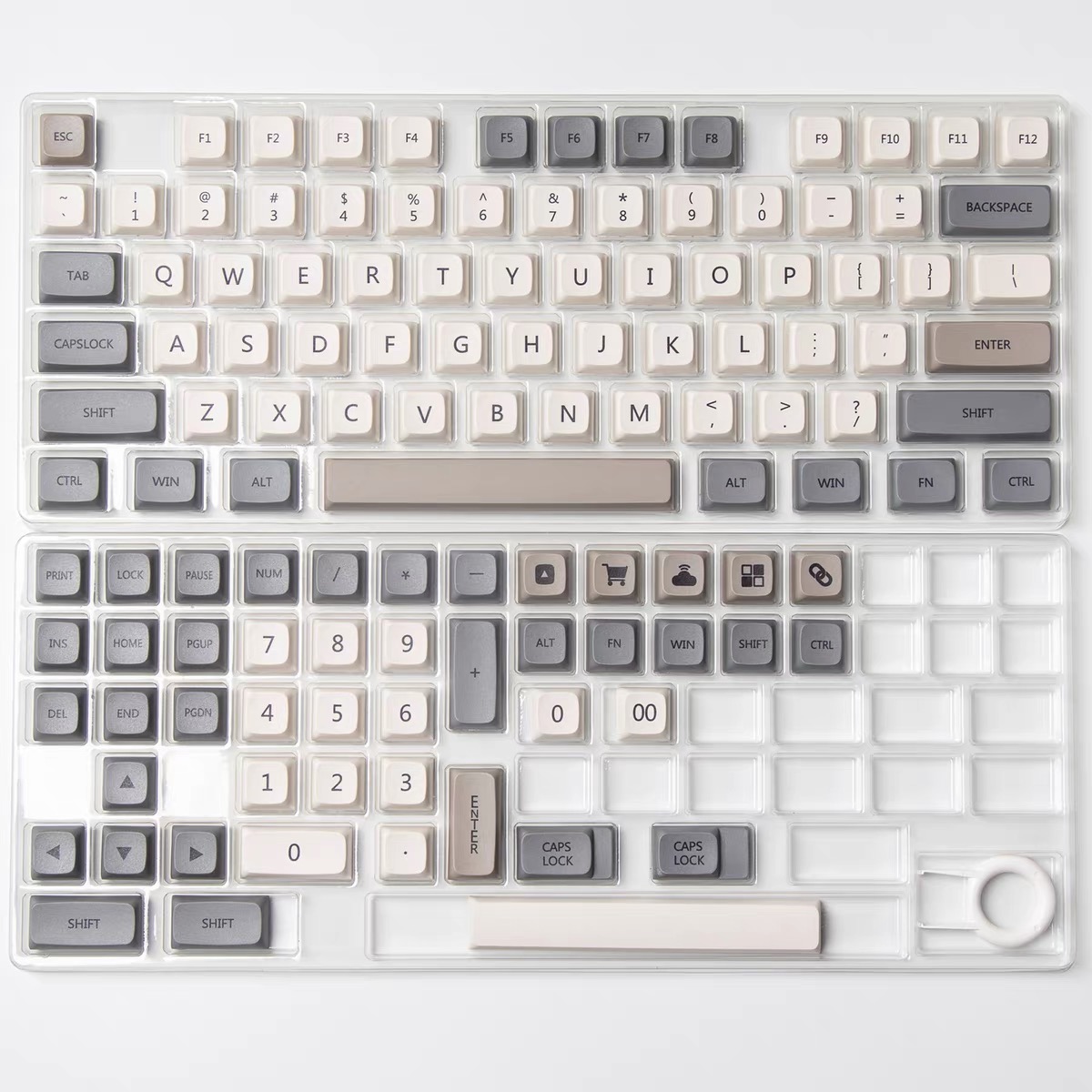 XDA Profile PBT 120 Keys Keycaps Dye Sublimation For Filco CHERRY Ducky iKBC GMMK Pro Mechanical Keyboard XDA Keycaps Mini Keys: Qishi-English / Pack by plastic bag