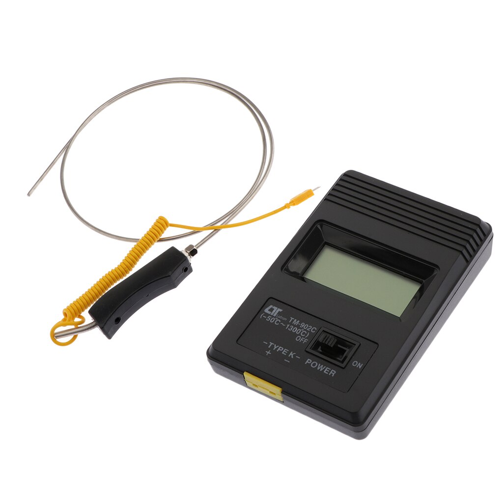 Digital Thermometer Pocket + K-Type Thermocouple Temperature Probe, Stainless Steel Probe In Temperature Range 0-1300