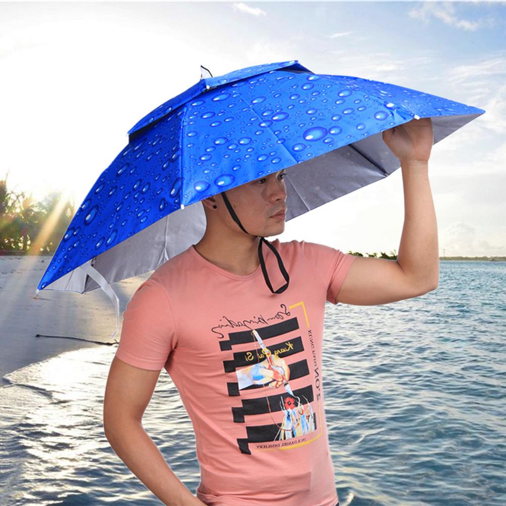 Twee/Drie-Vouwen Vouwen 95Cm Wind Proof Hoofddeksels Paraplu Hoed Anti-Uv Anti-Regen Cap Regenkleding voor Draagbare Vissen Mannen Vrouwen
