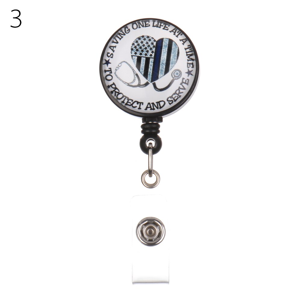 1PC Unisex Kreative Versenkbare Abzeichen Reel Krankenschwester ID Name Display Karte Abzeichen Halter Anti-Verloren Clip Key Ring lanyard Büro Liefern: Style A  3