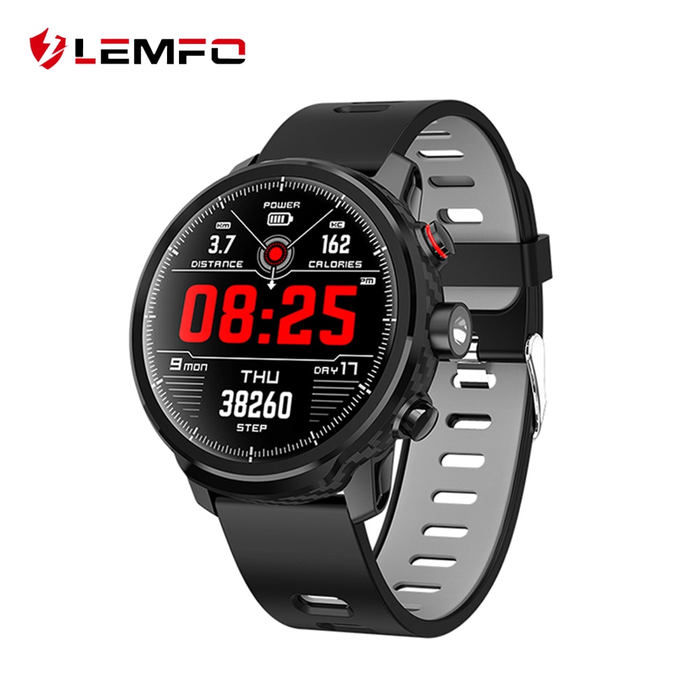 LEMFO L5 Smart Uhr Männer IP68 Wasserdichte Standby 100 Tage Mehrere Sport Modus Herz Rate Überwachung Wetter Prognose Smartwatch