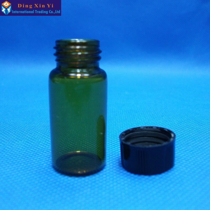 Vial de vidrio marrón con tapa de rosca, botellas de vidrio de muestra de líquido transparente, viales, 5ML, 10 unids/lote