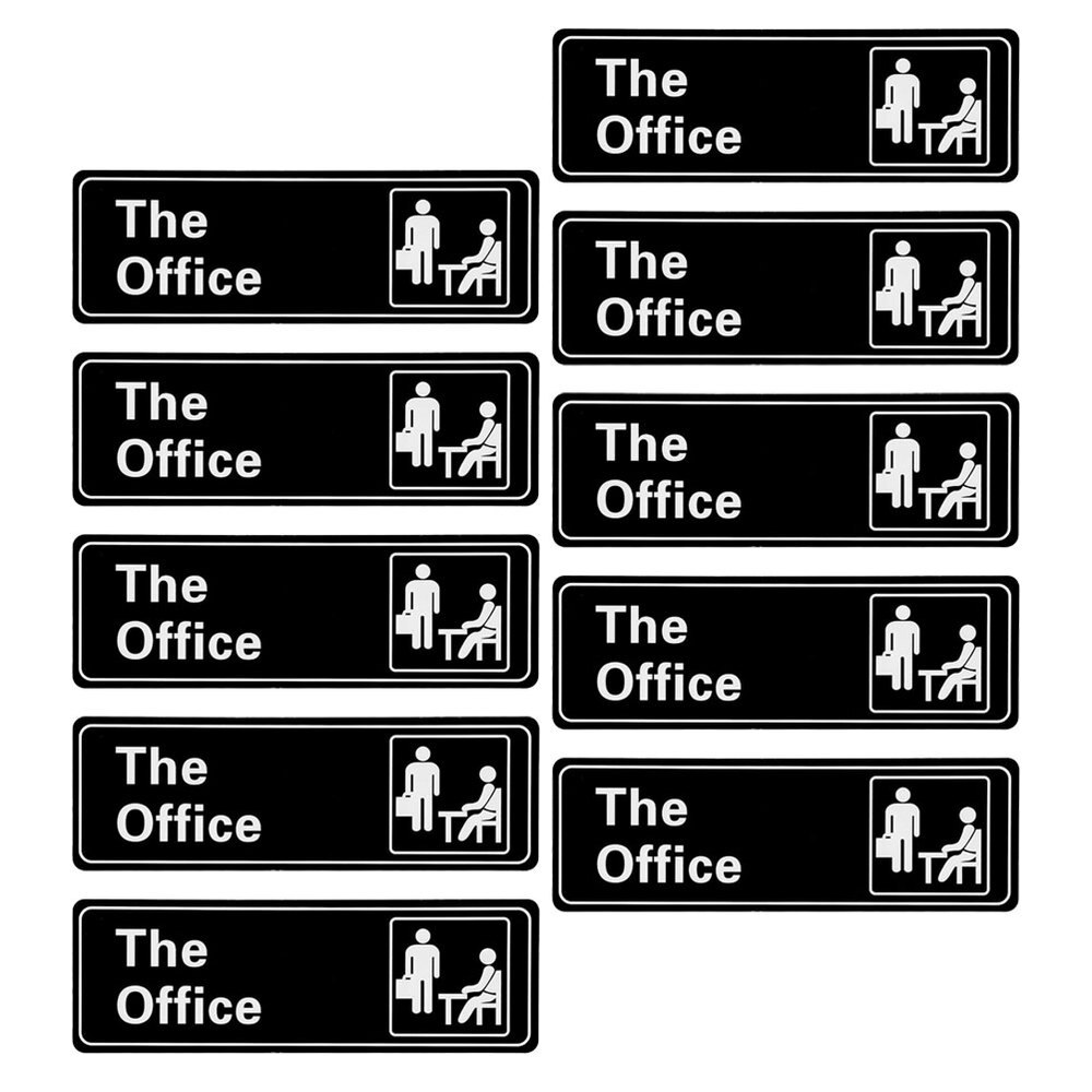 10pcs Practical Office Door Decorative Sticker English Office Door Sign Stickers English Letter The Office Sign Sticker