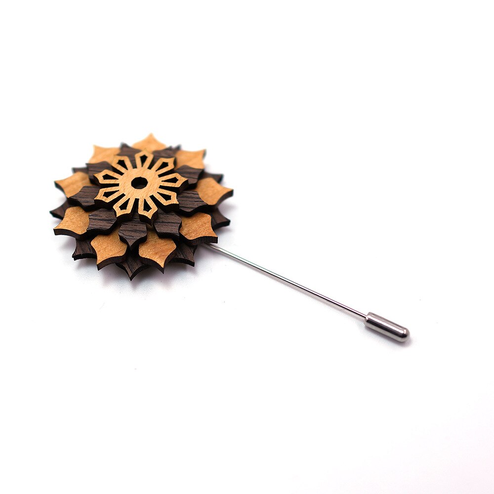 Linbaiway Mens Spille in Legno per Gli Uomini Fiore Spille per la Cerimonia Nuziale Signori Lungo Distintivo di Legno Fatti A Mano Spilla Corpetto Femminile
