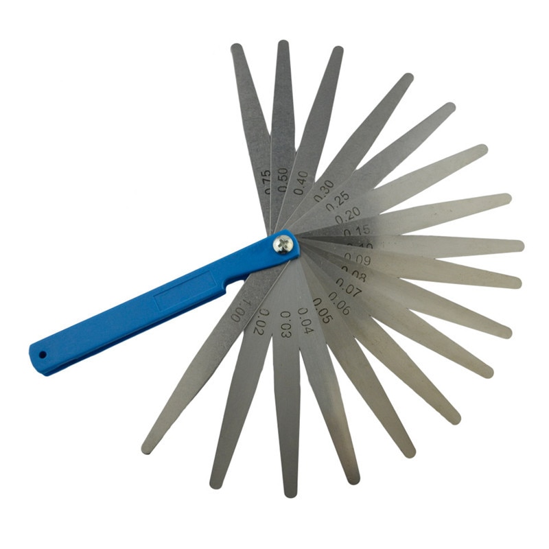 Motorcycle Parts 0.02 to 1mm 17 Blade Thickness Gap Metric Filler Feeler Gauge Measure Tool Ruler