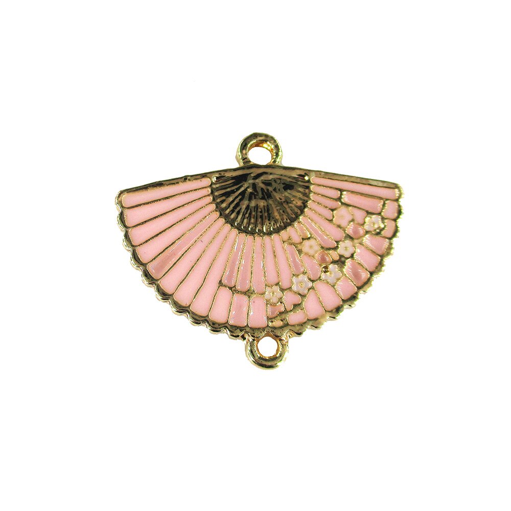 10 Stks/set Vintage Kleine Charm Enamel Fan Hanger Ketting Fit Diy Armband Sieraden Maken Decoratie Mode Accessoires: pink