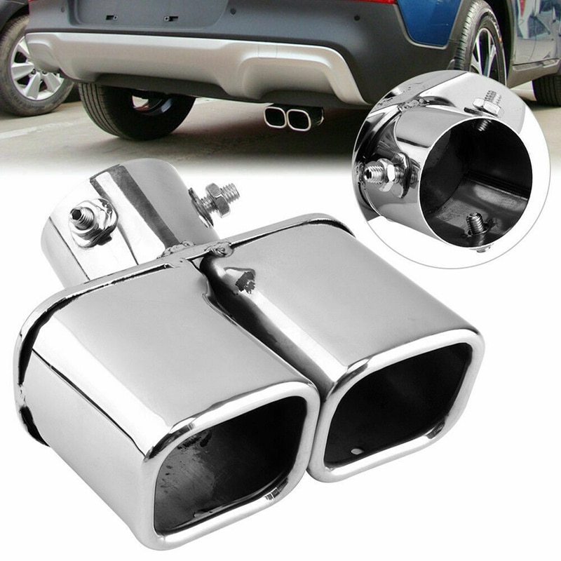 Car Universal 6m Stainless Steel Rear Dual Outlet Exhaust Pipe Muffler Tail Throat Muffler Tip Pipe