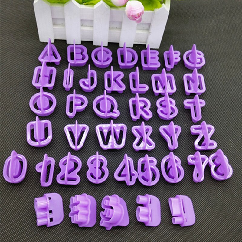 40pc engelske bogstaver tal skrifttype alfabet udskærer nummer småkage udstikker fondant kage kiks bageværktøj dekorere fondant form