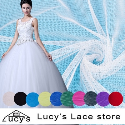 Zachte tule stof netting stof effen kleur 160 cm breed 3 kleuren polyester mesh grond tulle roll voor bruiloft jurk