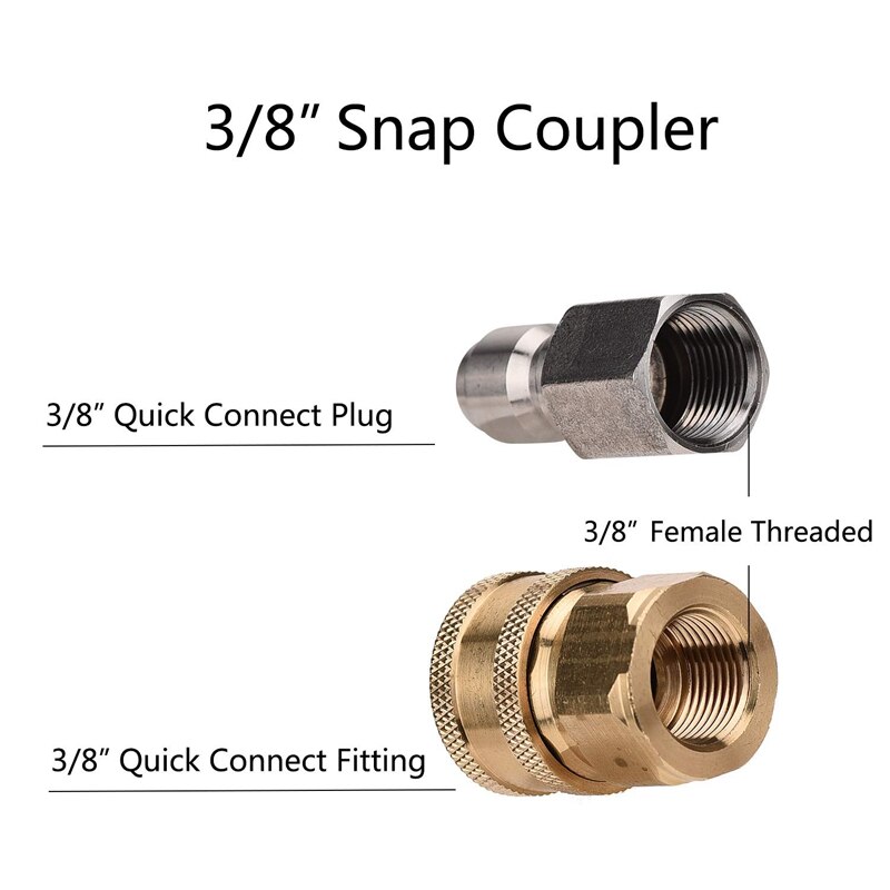 Pressure Washer Chemical Injector Kit Adjustable Soap Dispenser, 3/8 Inch Quick Connect, 10 Ft Siphon Hose, Come with 1 pcs Soap